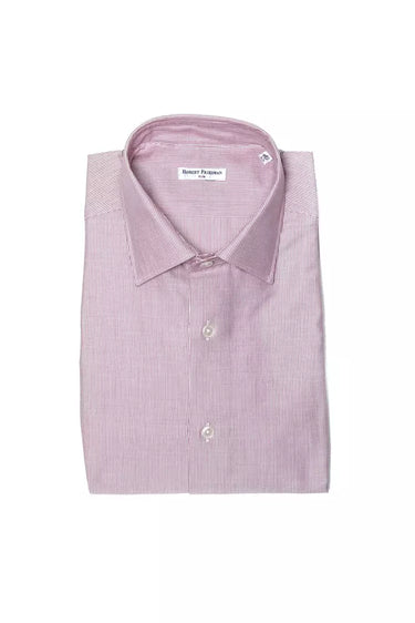 Chic Pink Cotton Slim Collar Shirt